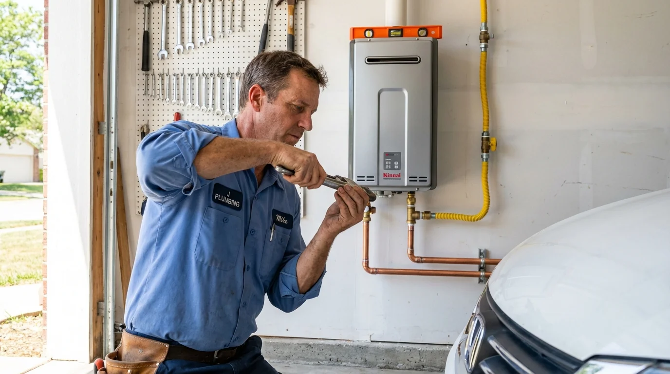 Tankless water heater installation by a Johns Plumbing LLC plumber in Follansbee